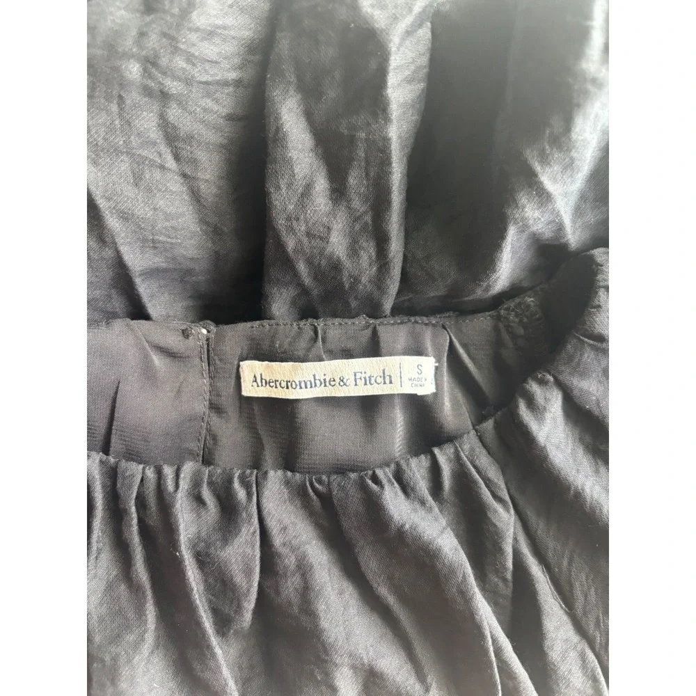 Abercrombie Black Puff Sleeve Cropped Blouse Balloon Sleeve Top Whimsigoth Small